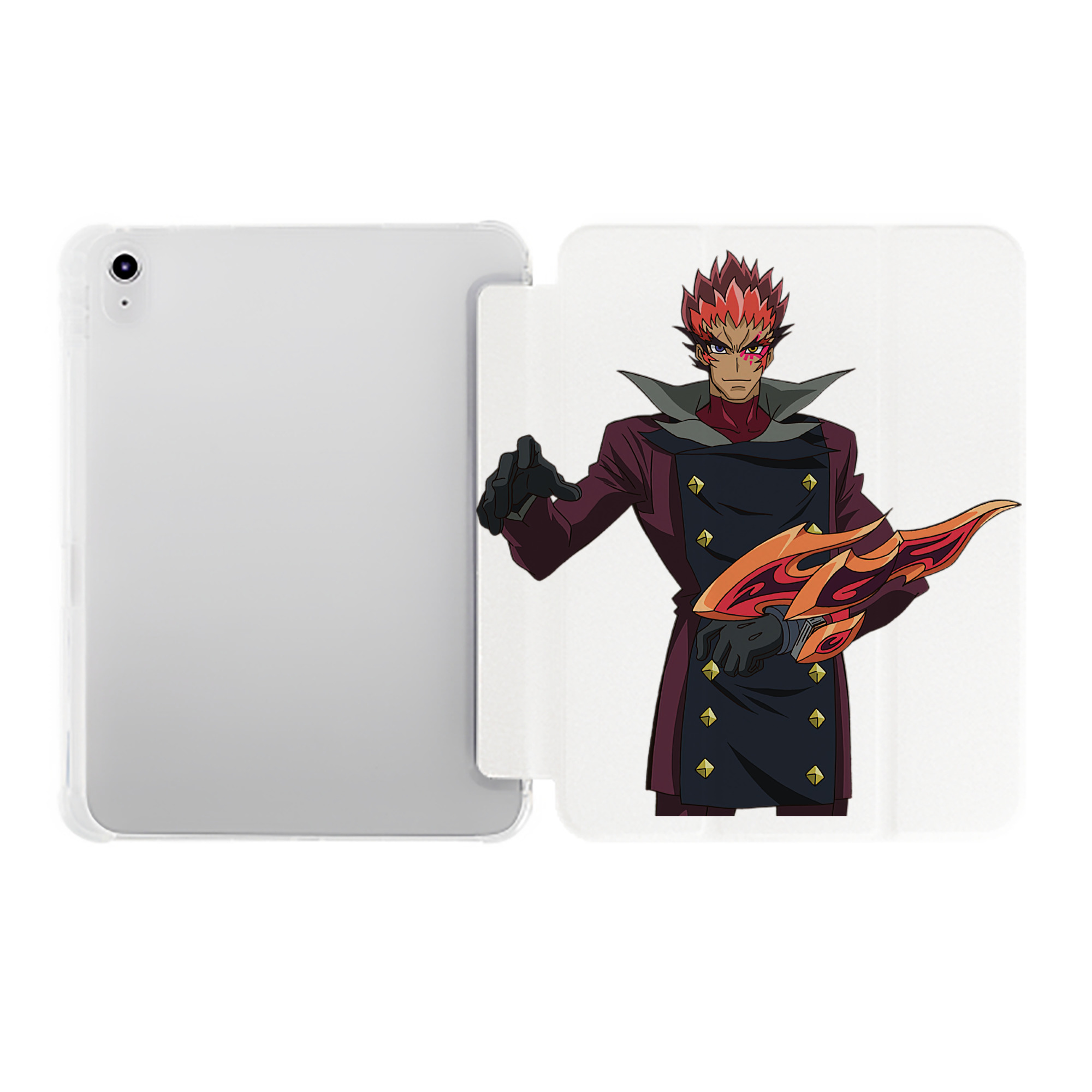 （画像用） 遊☆戯☆王 Yu-Gi-Oh! IPad ケース ペン収納付き 三つ折りスタンド PUレザー×シリコン 対応機種9.5/10.5/10.9インチ
